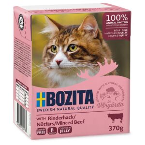 Bozita (Бозіта) Cat шматочки в желе 6х370г – вологий корм для котів 100800 pla doggy bozita haeppchen rinderhack jelly 370g hs 01 4 Bozita (Бозіта) Cat шматочки в желе 6х370г – вологий корм для котів 100800 pla doggy bozita haeppchen rinderhack jelly 370g hs 01 4