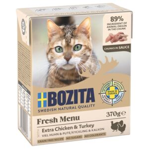 Bozita (Бозіта) Cat шматочки в соусі 6х370г – вологий корм для котів 100906 pla bozita chicken turkey sauce 370g 4 Bozita (Бозіта) Cat шматочки в соусі 6х370г – вологий корм для котів 100906 pla bozita chicken turkey sauce 370g 4