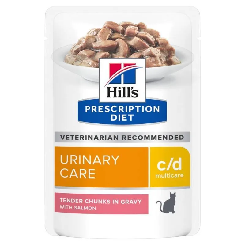 1156645_8863455827669_1__8 Hill's Prescription Diet Feline c/d Multicare Urinary Care, кусочки в соусі з лососем в паучах 85г 1156645 8863455827669 1 8 1