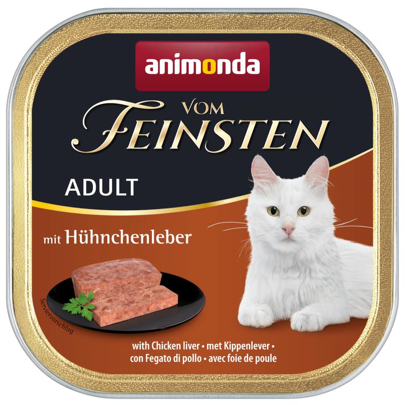 11852_pla_animonda_vom_feinsten_huehnchenleber_3 Animonda (Анімонда) Vom Feinsten Adult 30х100 г (асорті смаків) – вологий преміум корм для дорослих котів 11852 pla animonda vom feinsten huehnchenleber 3