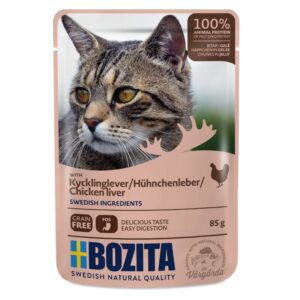 Bozita (Бозіта) Cat шматочки в желе паучі 6x85г – вологий корм для дорослих котів 128397 pla bozita chicken liver in jelly 85g 5