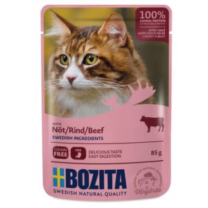 Bozita (Бозіта) Cat шматочки в желе паучі 6x85г – вологий корм для дорослих котів 128399 pla bozita beef in jelly 85g 8