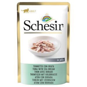 SCHESIR паучі 24×85г - вологий корм для дорослих котів 167596 pla schesir katze jelly pouch cat thunfischgoldbrasse 6x85g hs 01 3