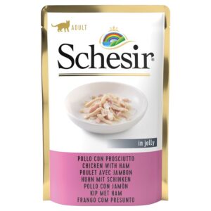 SCHESIR паучі 24×85г - вологий корм для дорослих котів 167598 pla schesir katze jelly pouch cat huhne 6x85g hs 01 6