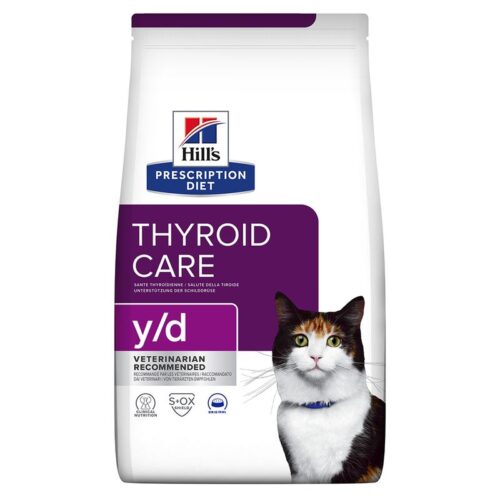 Hill’s Prescription Diet y/d Feline 3 кг - дієтичний корм для котів для підтримки функції щитоподібної залози 242429 pla hills prescriptiondiet yd thyroidcare katzenfutter original 3kg hs 01 1 e1701376487570