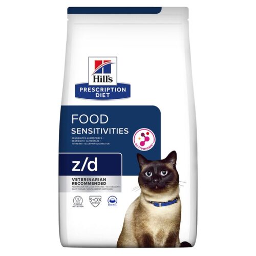Hill’s Prescription Diet z/d Feline 3 кг- дієтичний корм для котів при харчовій чутливості (монопротеїн) 242430 242431 pla hills prescriptiondiet zd food sensitivities katzenfutter original hs 01 1 e1702472078507