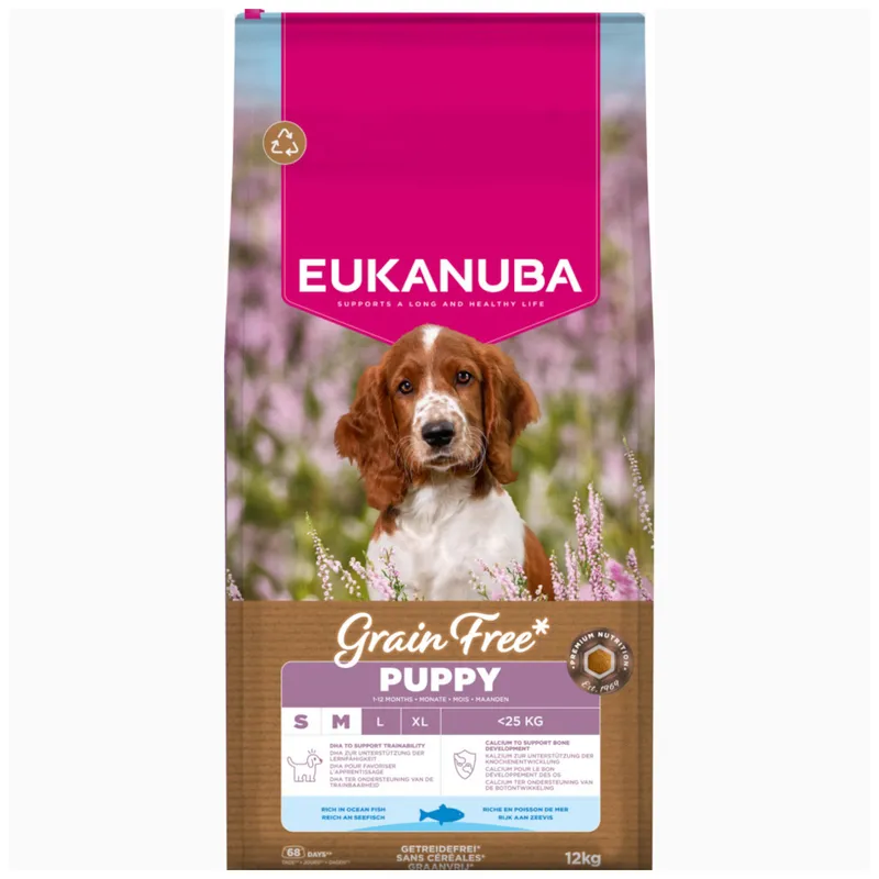 614696_pla_eukanuba_welpen_grain_free_lachs_12kg_1000x1000_hs_01_4 Eukanuba 12 кг - лосось беззерновий корм для цуценят малих і середніх порід