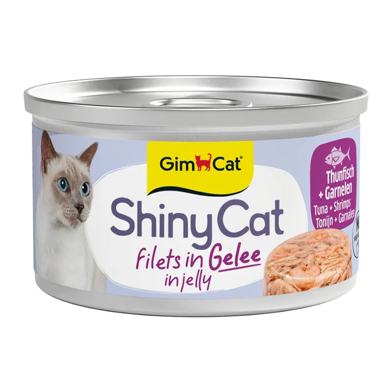 Вологий корм GimCat ShinyCat для котів в консервах в желе (Різні смаки) 6х70г 69900 pla gimborn gimcat shiny cat jelly garnele thunfisch hs 01 2