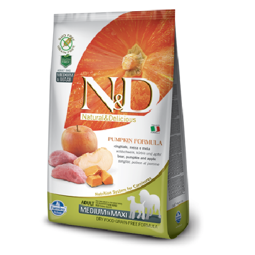 Farmina Pumpkin Apple&BoarMedium&Maxi FARMINA N&D Pumpkin Grain Free Boar & Apple Adult Medium & Maxi Farmina Pumpkin