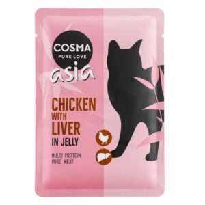 Cosma Asia вологий корм для котів в желе в паучах 6x100 г (Різні смаки) cosma asia 100g chicken liver