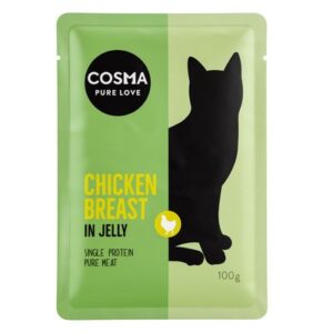 Cosma Original вологий корм для котів в желе в паучах 6x100 г (Різні смаки) cosma original 100g 2