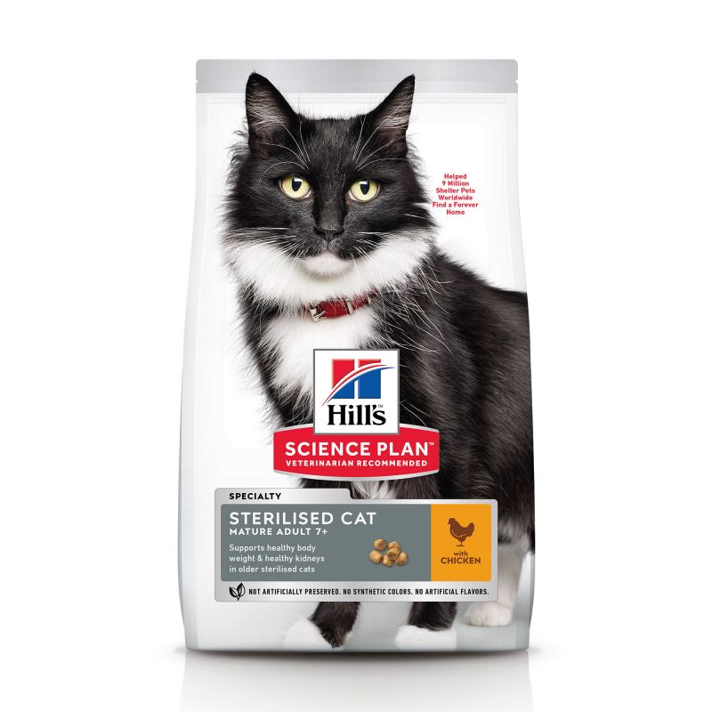 pl_cat_mature_adult_sterilised_chicken_ongoing_front_packaging_6 Hill’s Science Plan курча 10 кг - корм для стерилізованих котів 7+ pl cat mature adult sterilised chicken ongoing front packaging 6